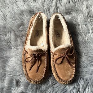 Ugh moccasins for sale, slightly worn but very good condition.